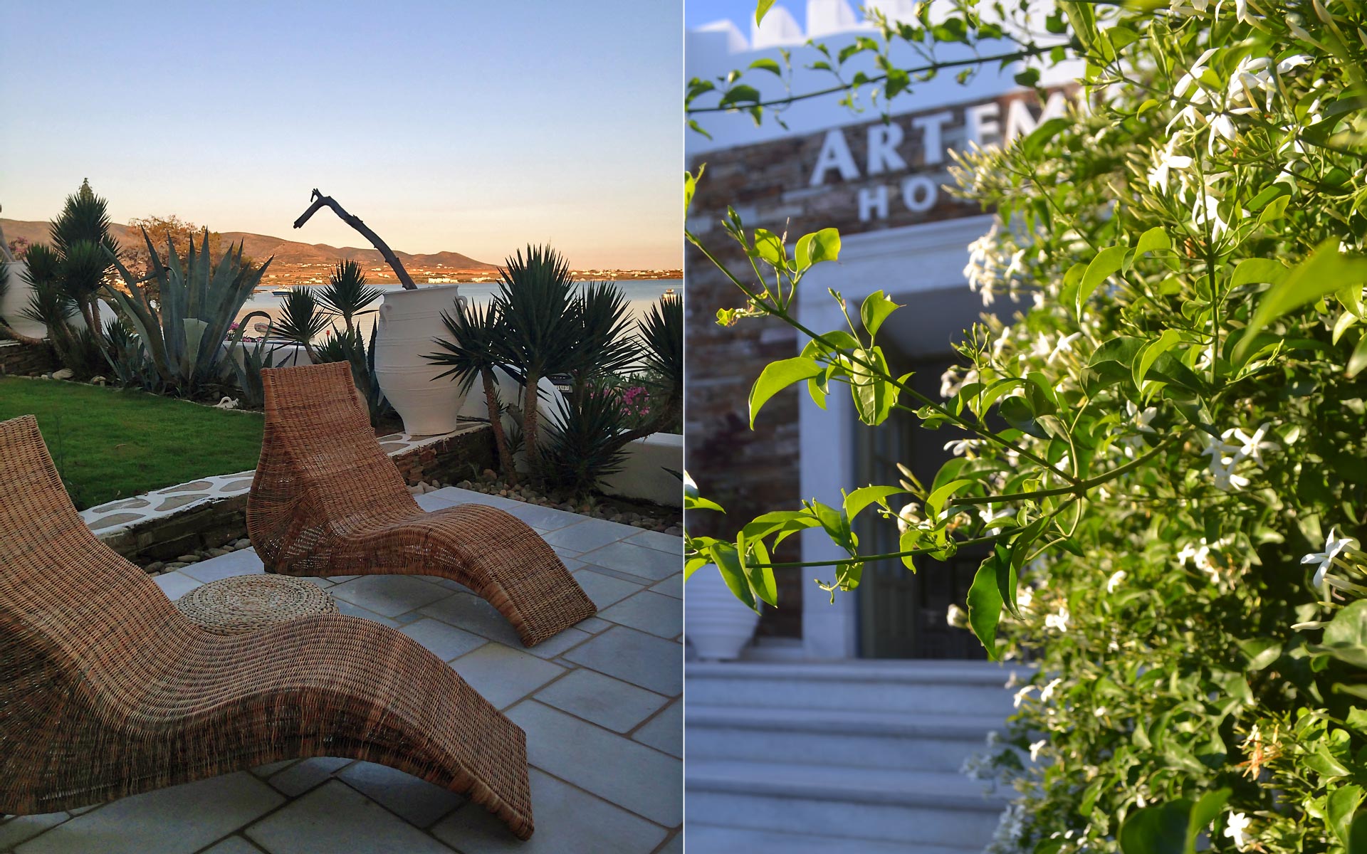 Lounge of Artemis Hotel in Antiparos